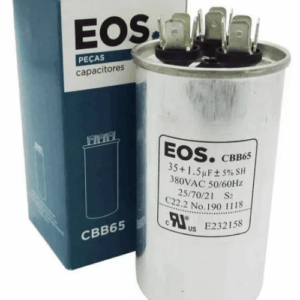 CAPACITOR DUPLO 35+1,5 MFD 440V C/ TERMINAL 50X90